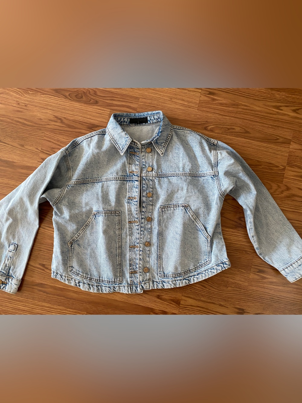 Zara Light Blue Denim Jacket - Relaxed Button-Front
